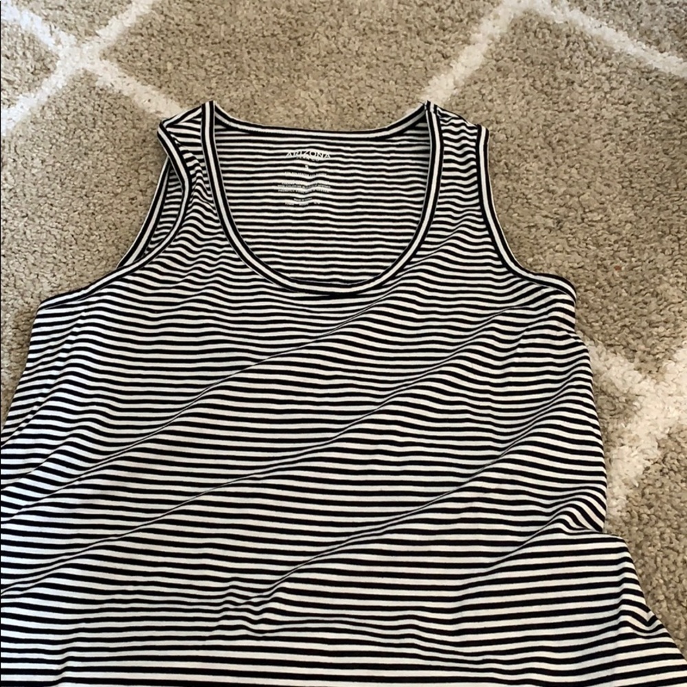 black and white striped tank